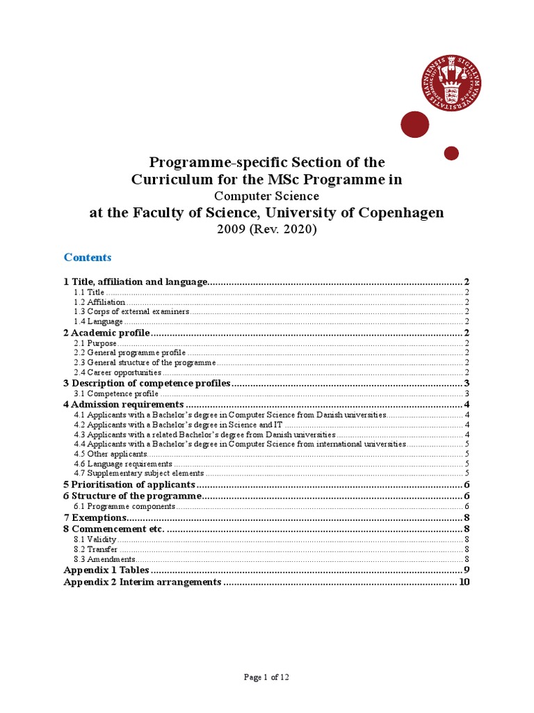 MSc Computer Science Curriculum Overview | PDF | Computer Science ...