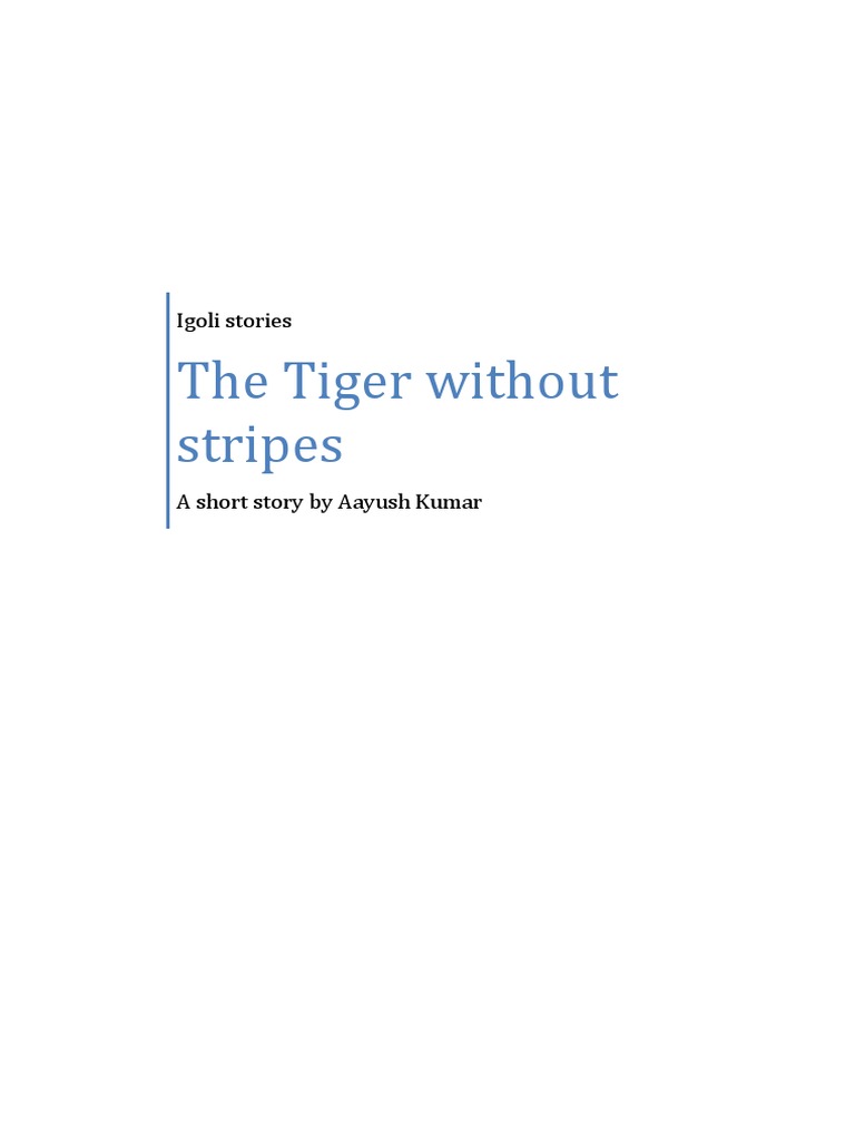 The Tiger Without Stripes A Short Story PDF