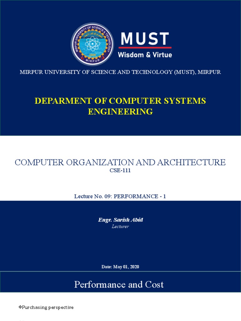 Lec09 - Performance - 1 | PDF | Computer Architecture | Computer Science