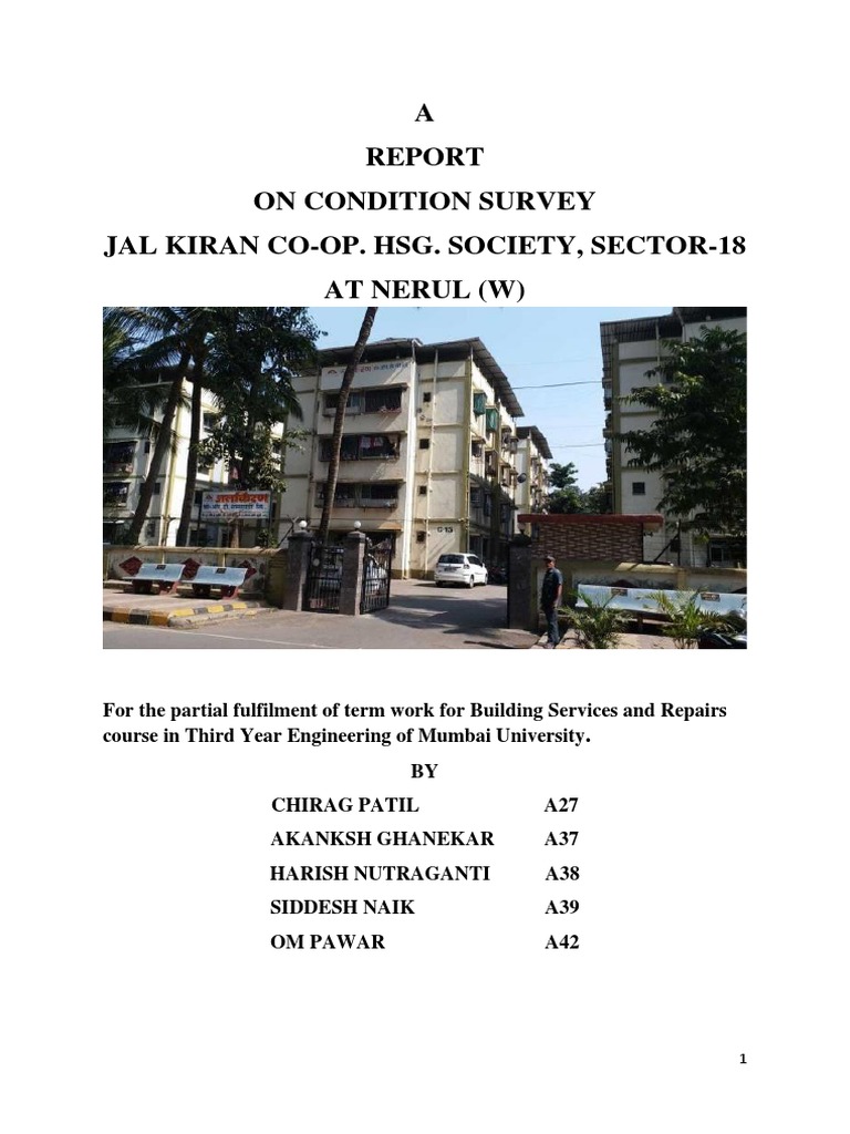 Condition Survey Report Of Jal Kiran Co Op Housing Society In Nerul