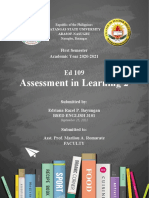 Assessment in Learning 2: First Semester Academic Year 2020-2021