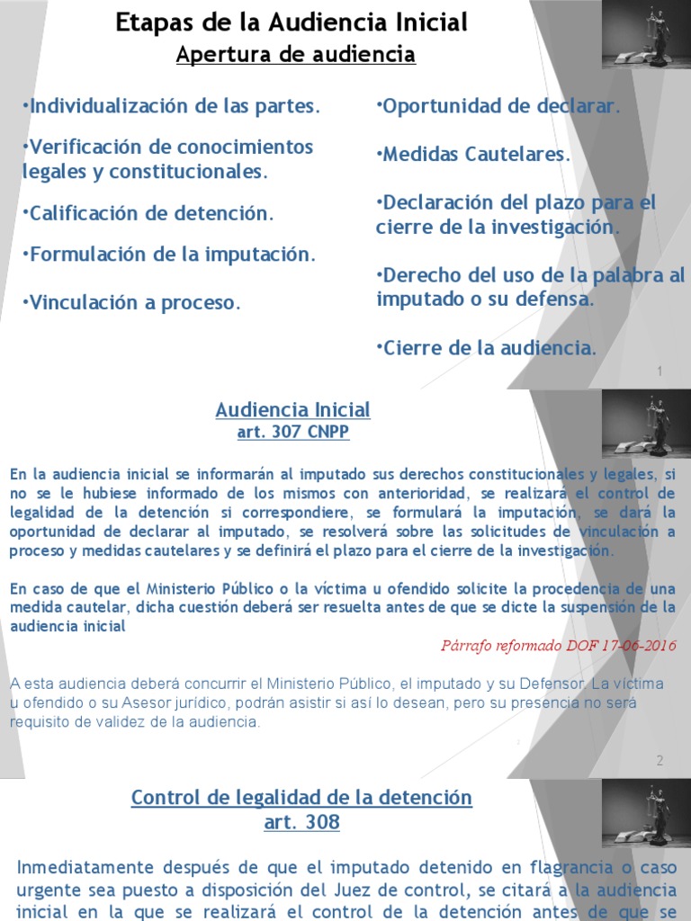 Etapas de La Audiencia Inicial | PDF | Mandato | Detención ...