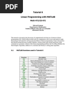 Linear Programming With MATLAB