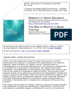 The Role of Rhythm in Ballet Training