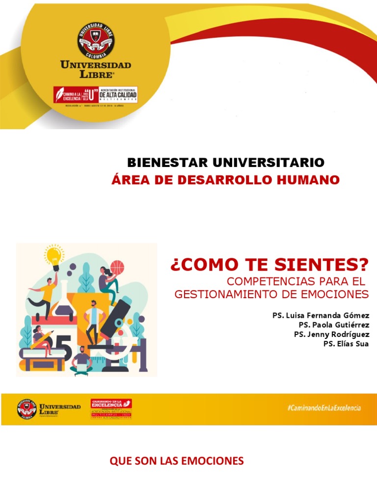 Taller de Gestion Emocional PDF Las emociones Conceptos psicologicos