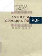 Cancionero Folklorico de Mexico Tomo 5 Antologia Glosario Indices 888898