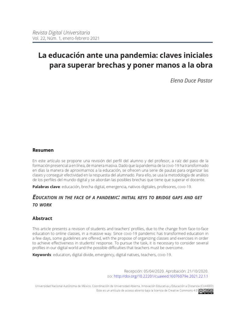 Educación en línea: claves ante la pandemia | PDF | Maestros | Aprendizaje