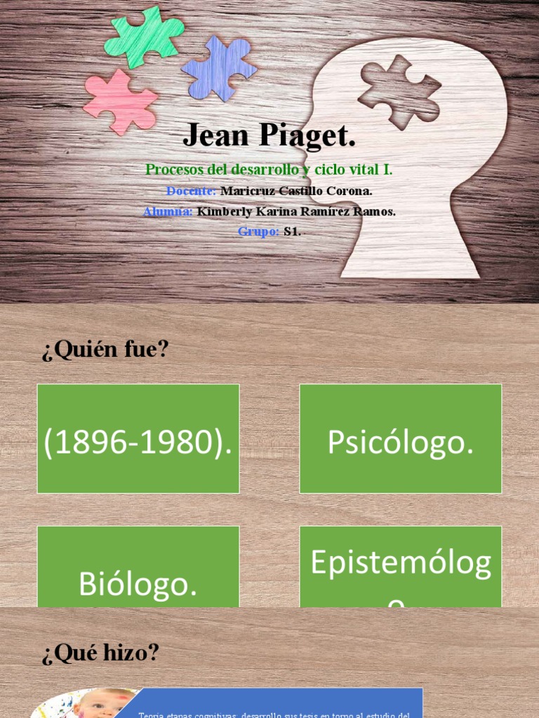 Jean Piaget | PDF | Aprendizaje | Constructivismo (filosofía de la ...