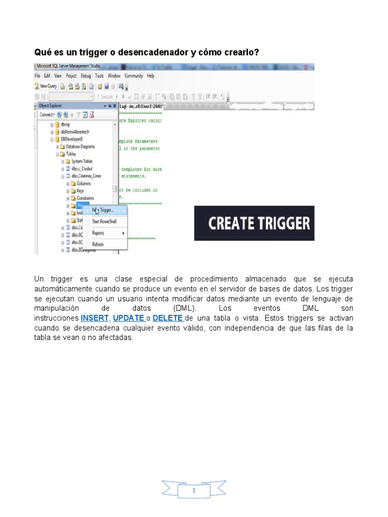 Qué Es Un Trigger o Desencadenador y Cómo Crearlo | PDF | SQL ...