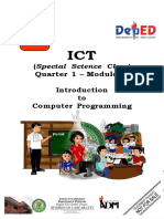 Quarter 1 - Module 1: To Computer Programming: (Special Science Class)