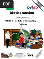 Mathematics: First Quarter WEEK 1-Module 1: Generating Patterns