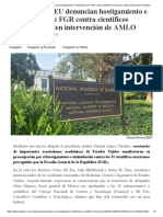 Academias de EU denuncian hostigamiento e intimidación de FGR contra científicos mexicanos; piden intervención de AMLO - Etcétera 07.10.2021