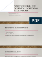 KINETICS INVOLVED IN THE PHYTOCHEMICAL SCREENING OF Costus