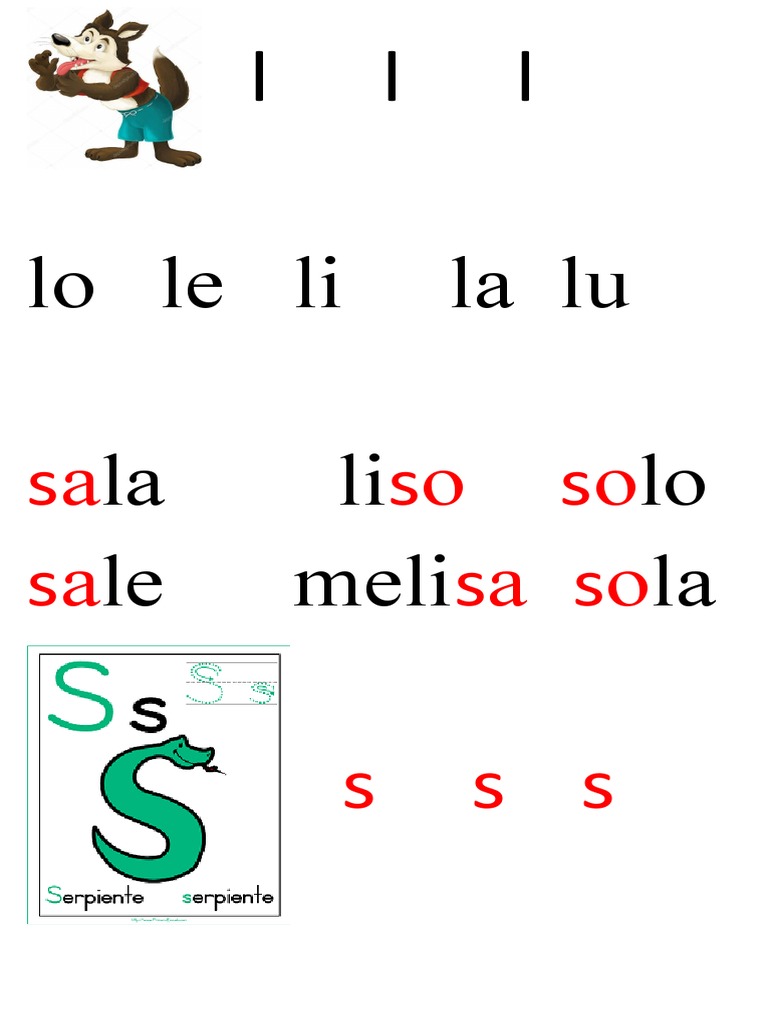 Fonemas para Lectura y Dictado M P S L D | PDF