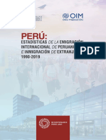 Perú Estadísticas de La Emigración Internacional de Peruanos e Inmigración de Extranjeros 1990 - 2019