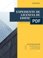 Licencia de edificación expediente Catedra Arq. Consuelo Oroza Villegas