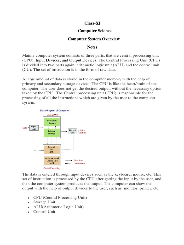 11computer Science-Computer System Overview-Notes | PDF | Random Access ...