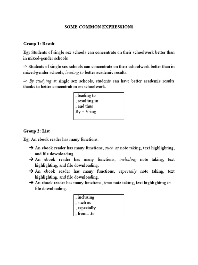 Common Expressions for Writing Clarity | PDF | Foods | Behavioural Sciences