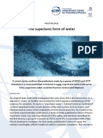 The Superionic Form of Water: Press Release