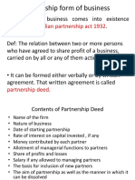 Partnership Form of Business