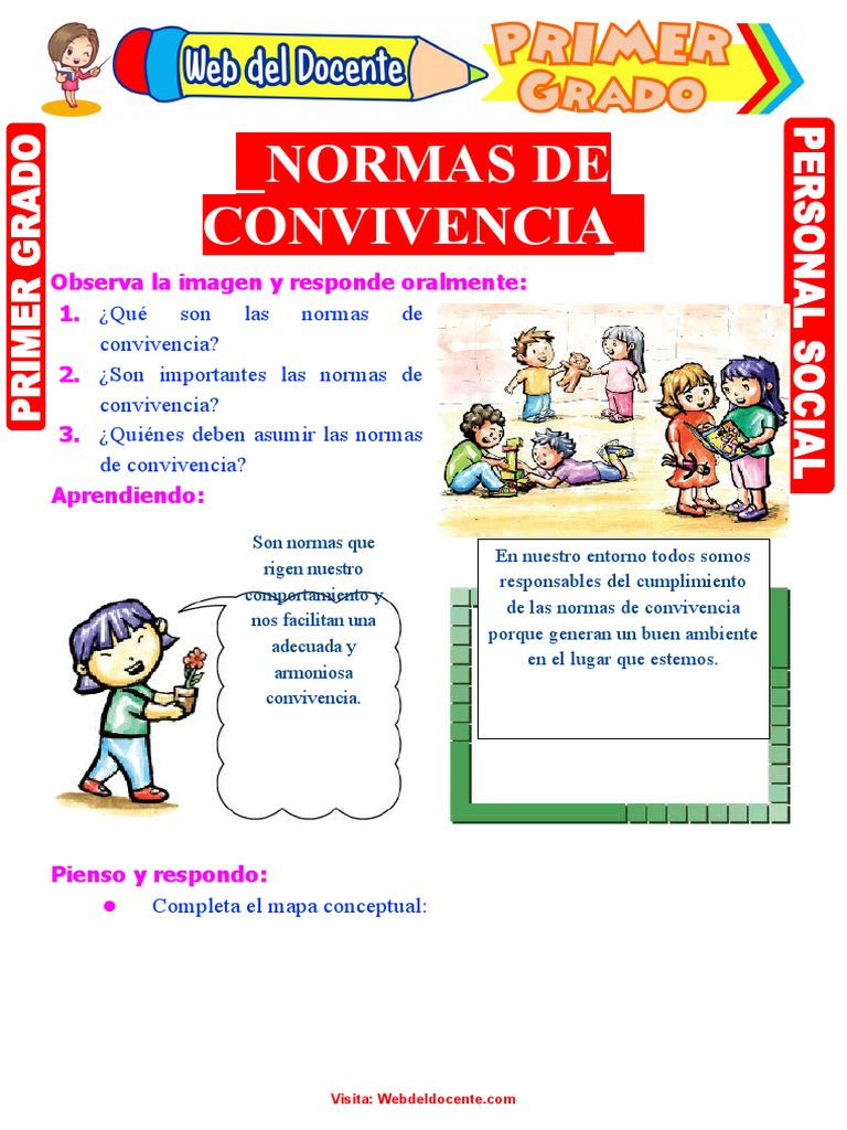 Normas de Convivencia para Primer Grado | PDF