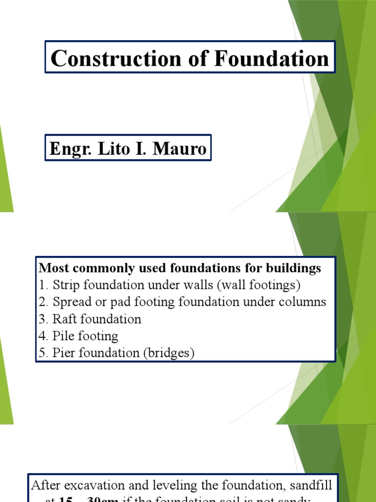 7 Construction of Foundation PDF Foundation (Engineering) Concrete
