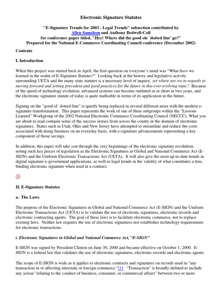 Electronic Signature Statutes PDF Public Key Cryptography Key