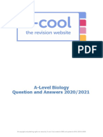 A-Level Biology Question and Answers 20 20/2021
