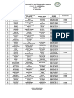 Bacolod City National High School Grade 8 - Gemilina Class List