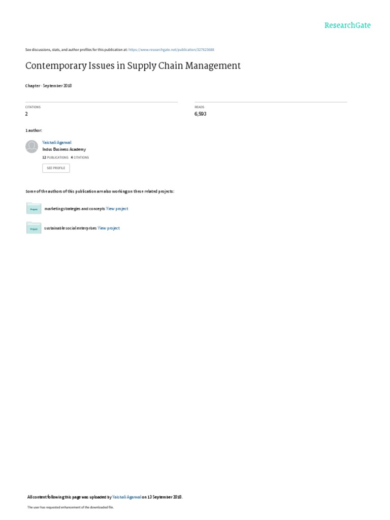 Contemporary SCM Issues in India | PDF | Supply Chain Management ...