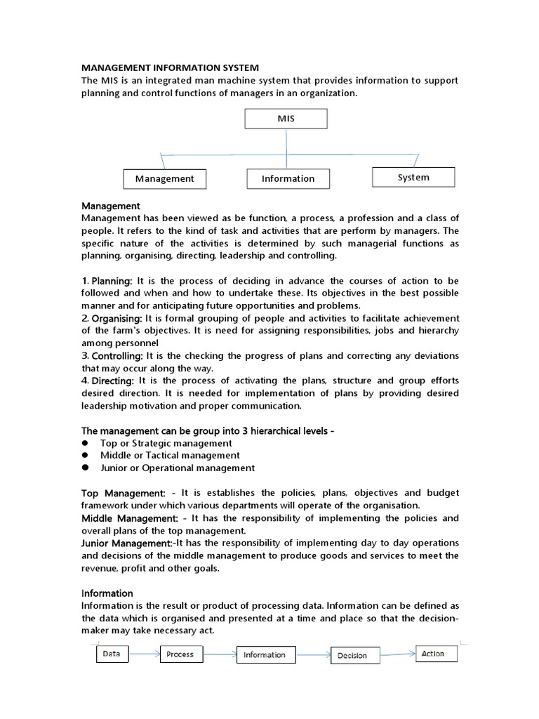 Management Information System Overview | PDF | System | Information