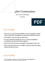 Compiler Construction: by Noor Wali Khan Uoch