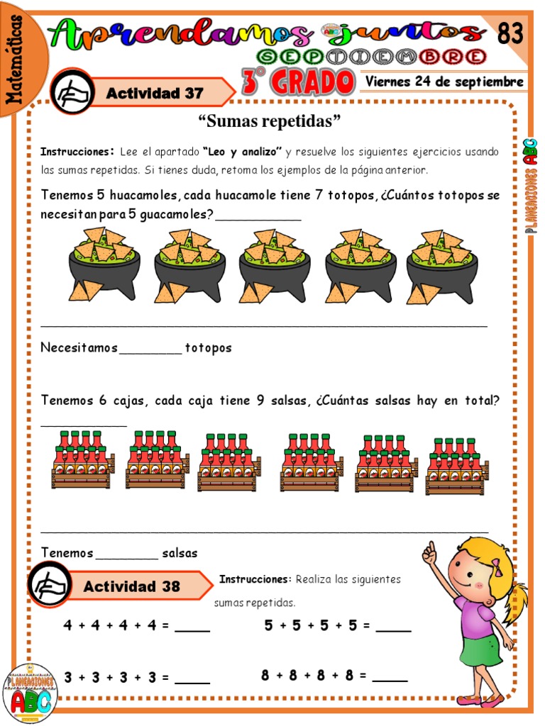 Ejercicios de Sumas Repetidas 2do Grado | PDF
