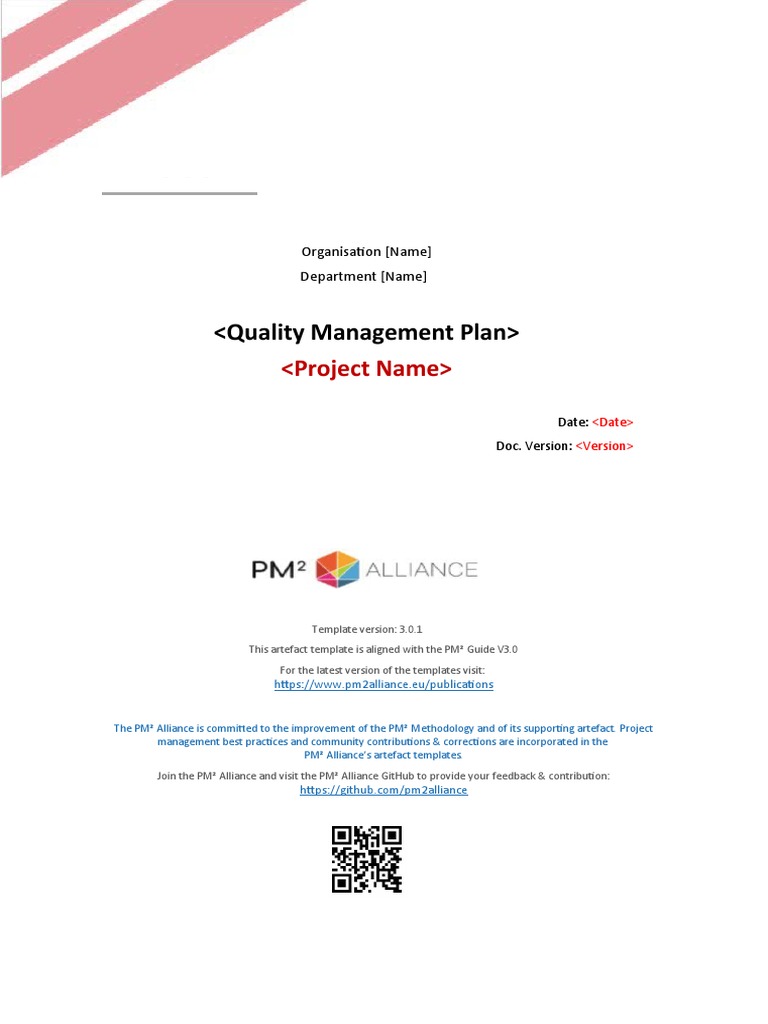 Quality Management Plan Template | PDF | Quality Management | Project ...