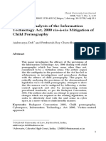 A Critical Analysis of The Information Technology Act, 2000 Vis-À-Vis Mitigation of Child Pornography
