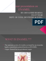 Seminar Presentation On Enamel: By-Devanshi Sharma P.G.1 Year Dept. of Cons. Dentistry & Endo