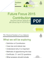Future Focus 2015 Contribution: Executive Director Malcolm Hyde BSC (Hons) Dip FR Fcii Fcila Fifaa