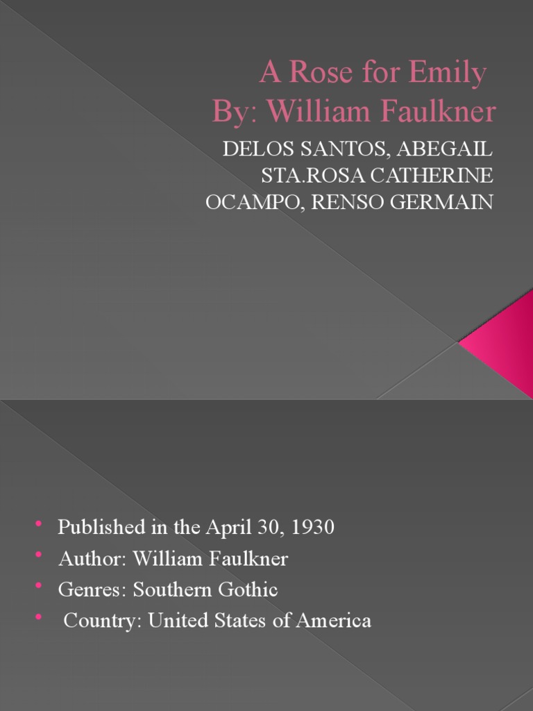 A Rose for Emily Themes and Characters PDF Classics General