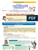 Reflexionamos Sobre Nuestros Procesos de Aprendizaje