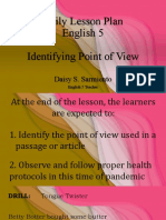 Daily Lesson Plan English 5 Identifying Point of View Daily Lesson Plan English 5 Identifying Point of View