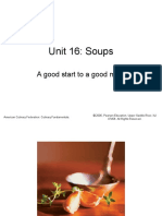 Unit 16: Soups: A Good Start To A Good Meal
