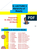 M3. Lecture 3 Hierarchy of Beauty: Prepared by Dr. Allan C. Orate UE-Manila