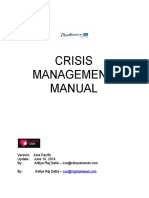 Crisis Management Manual: Version Asia Pacific Update June 16. 2016 by Aditya Raj Datta