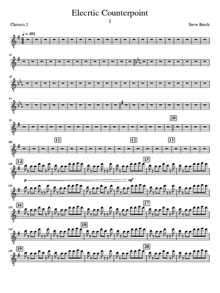 Electric Counterpoint Score | PDF | Compositions | Classical Music