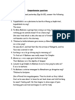 Comprehension Questions (Setswana, Form 1) Week 5
