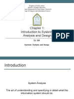 Introduction To Systems Analysis and Design