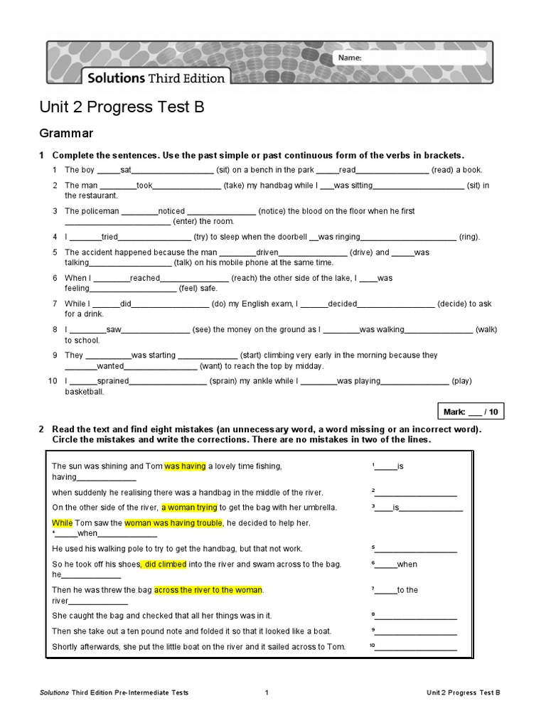 Unit 2 Progress Test B Answers | PDF | Mount Everest