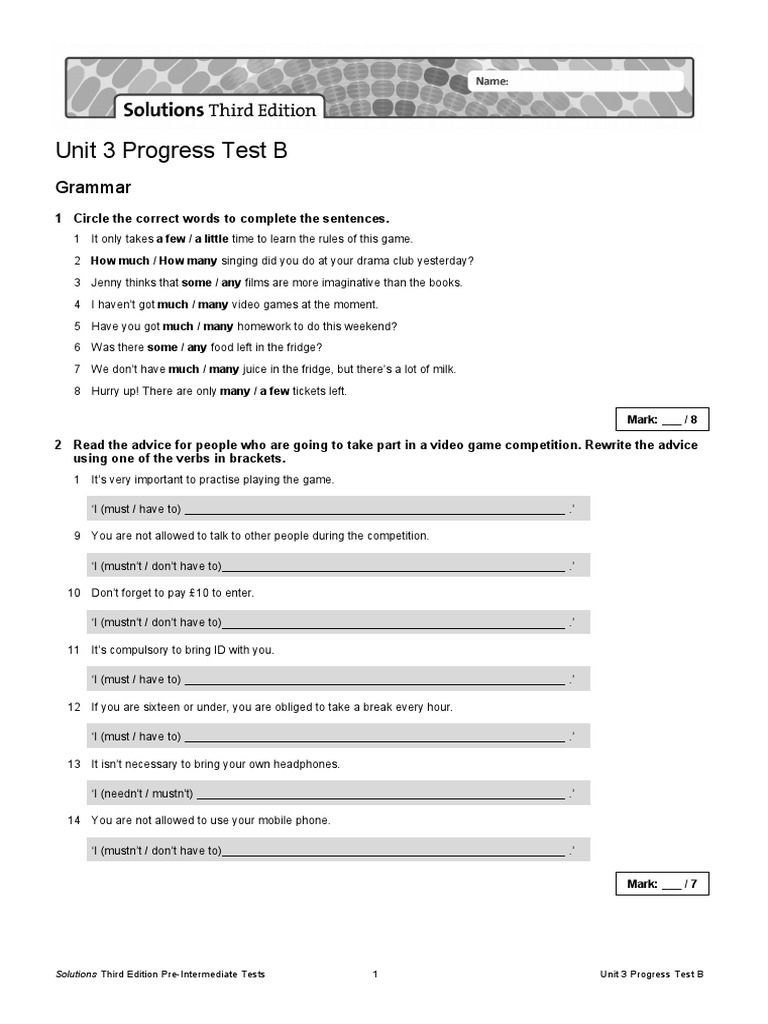 Unit 3 Progress Test Grammar, Vocabulary and Skills | PDF | Writers