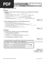 Unit 4 Short Test 1A: Grammar