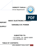 Variable DC Power Supply Project Report 3 PDF Free